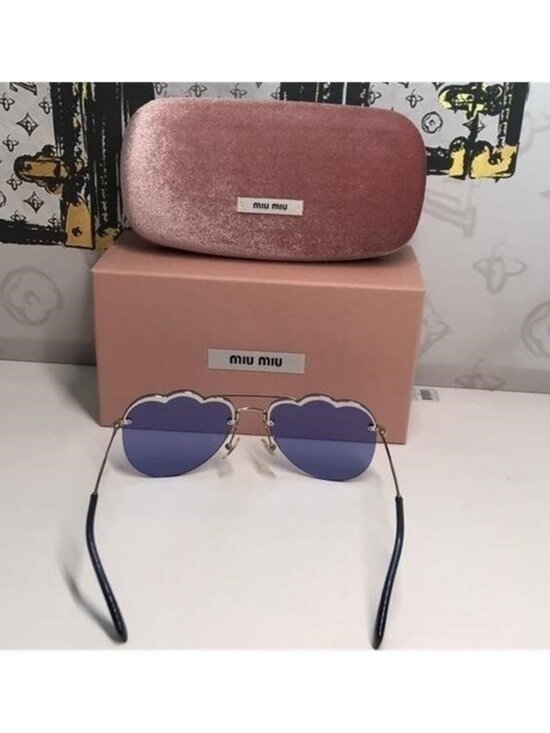New Authentic Miu Miu Blue Cloud Sunglasses MU56U main image 8